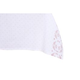 Mantel y servilletas DKD Home Decor 150 x 250 x 0,5 cm Rosa Blanco (2 Unidades)