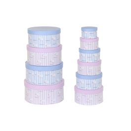 Set de Cajas Organizadoras Apilables DKD Home Decor Azul Rosa Cartón (37,5 x 37,5 x 18 cm) Precio: 57.370456. SKU: S3042841