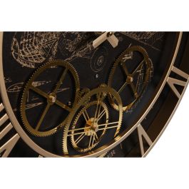 Reloj de Pared DKD Home Decor Avión Cristal Dorado Hierro Marrón oscuro (52 x 5 x 52 cm)