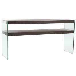 Consola DKD Home Decor Marrón Transparente Cristal Nogal Madera MDF 160 x 45 x 80 cm