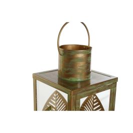 Farol DKD Home Decor Dorado Metal 16,5 x 16,5 x 50 cm Hoja de planta