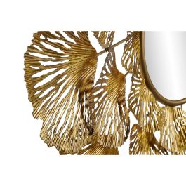 Espejo de pared DKD Home Decor 85,7 x 5,7 x 87,6 cm Cristal Dorado Metal Hoja de planta