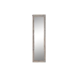 Espejo de pared DKD Home Decor Blanco Marrón Madera de mango Espejo 50,8 x 7 x 184 cm