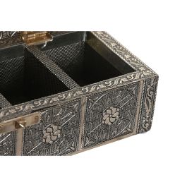 Caja para Infusiones DKD Home Decor 23 x 9 x 6 cm Champán Madera Aluminio