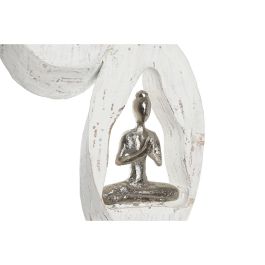 Figura Decorativa DKD Home Decor 18 x 9 x 69 cm Marrón Aluminio Blanco Madera de mango Yoga