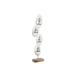 Figura Decorativa DKD Home Decor 18 x 9 x 69 cm Marrón Aluminio Blanco Madera de mango Yoga