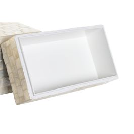 Caja-Joyero DKD Home Decor 25 x 15 x 12 cm Blanco Nácar 8 cm (2 Unidades)