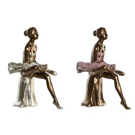 Figura Decorativa DKD Home Decor Rosa Blanco Bailarina Ballet 15 x 10 x 19 cm (2 Unidades) Precio: 34.50000037. SKU: S3043264