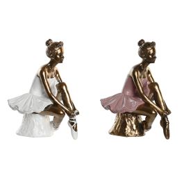 Figura Decorativa DKD Home Decor 12 x 9,5 x 15,5 cm Rosa Blanco Bailarina Ballet (2 Unidades) Precio: 29.79000035. SKU: S3043265