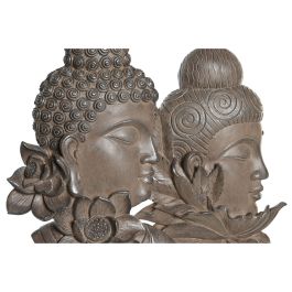 Figura Decorativa DKD Home Decor 23 x 8 x 42 cm Negro Marrón Buda Oriental (2 Unidades)