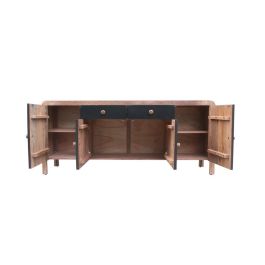 Buffet Moderno DKD Home Decor Natural Negro 38 x 75 x 177 cm