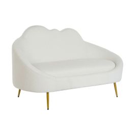 Sofa Scandi DKD Home Decor Blanco Mostaza 75 x 92 x 155 cm