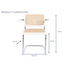 Silla de suelo DKD Home Decor Blanco Plateado Natural 65,5 x 62 x 79 cm