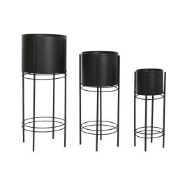 Set de Maceteros DKD Home Decor Negro Metal 30 x 30 x 70 cm Precio: 122.88999943. SKU: B17BBDZEC4