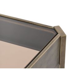 Mesa de Centro DKD Home Decor 102 x 62 x 53 cm Cristal Metal Aluminio