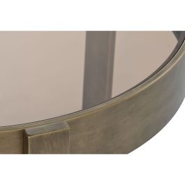 Mesa de Centro DKD Home Decor 77 x 77 x 42 cm Cristal Metal Aluminio
