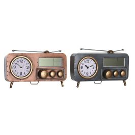 Reloj de Mesa DKD Home Decor 33 x 11,5 x 26 cm Gris Cobre Hierro Vintage (2 Unidades) Precio: 76.4999994. SKU: S3044959