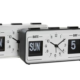 Reloj Despertador DKD Home Decor 17 x 5 x 9 cm Negro Blanco PVC (2 Unidades)
