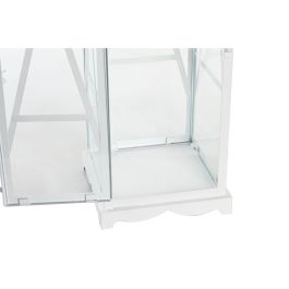 Farolas DKD Home Decor 22 x 22 x 75 cm Cristal Metal Blanco Shabby Chic