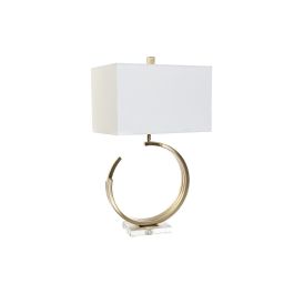 Lámpara de mesa DKD Home Decor 40 x 23 x 68 cm Cristal Dorado Metal Transparente Blanco 40 W 240 V