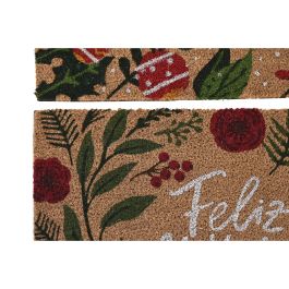 Felpudo Navidad Tradicional DKD Home Decor Verde Multicolor 40 x 1.5 x 60 cm (2 Unidades)