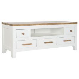 Mueble de TV DKD Home Decor Blanco Marrón Acacia Madera de mango 125 x 40 x 50 cm Precio: 378.1250002783. SKU: B168MGVZBS