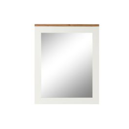 Espejo de pared DKD Home Decor Blanco Marrón Acacia Madera de mango Urbano 90 x 1,5 x 113 cm