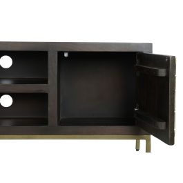 Mueble de TV DKD Home Decor 140 x 40 x 55 cm Negro Metal Acacia