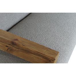 DKD Home Decor Sofá Gris Claro Natural 221 x 94 x 83 cm Boucle Poliester Madera Reciclada