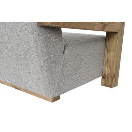 DKD Home Decor Sofá Gris Claro Natural 221 x 94 x 83 cm Boucle Poliester Madera Reciclada