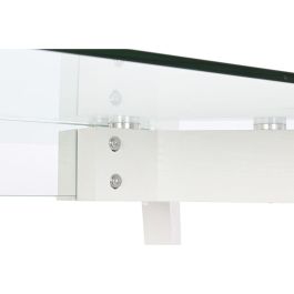 Mesa de Comedor DKD Home Decor Blanco Transparente Cristal Madera MDF 160 x 90 x 75 cm