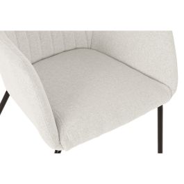 DKD Home Decor Silla Scandi Beige Poliéster Metal 78x59.5x60.5cm Altura asiento 47cm Peso máx. 100kg