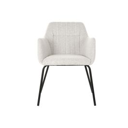 DKD Home Decor Silla Scandi Beige Poliéster Metal 78x59.5x60.5cm Altura asiento 47cm Peso máx. 100kg