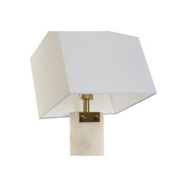 DKD Home Decor Lámpara Sobremesa Blanco Dorado 25 x 76 x 38 cm Marmol Metal