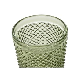 Set de Vasos DKD Home Decor Verde Cristal Con relieve 240 ml (6 Unidades)