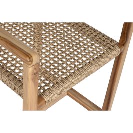 DKD Home Decor Silla Natural de Teca y Ratán 53 x 83 x 54 cm