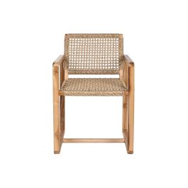 DKD Home Decor Silla Natural de Teca y Ratán 53 x 83 x 54 cm