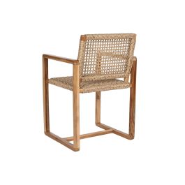 DKD Home Decor Silla Natural de Teca y Ratán 53 x 83 x 54 cm