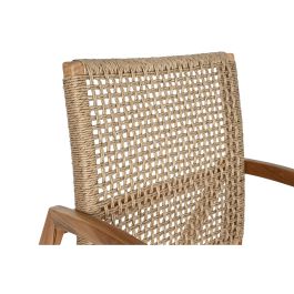 DKD Home Decor Mecedora Ratán Teca Natural Marrón Claro 84 x 85 x 62 cm
