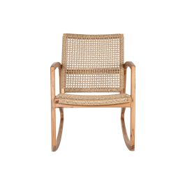 DKD Home Decor Mecedora Ratán Teca Natural Marrón Claro 84 x 85 x 62 cm