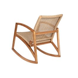DKD Home Decor Mecedora Ratán Teca Natural Marrón Claro 84 x 85 x 62 cm
