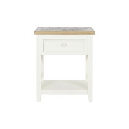 Mesita De Noche Tradicional DKD Home Decor Blanco Roto Natural 35 x 61 x 49.5 cm