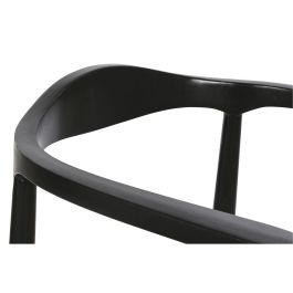 DKD Home Decor Silla Horeca Negro Blanco 55 x 81 x 59 cm Ratan Teca Hecho a mano