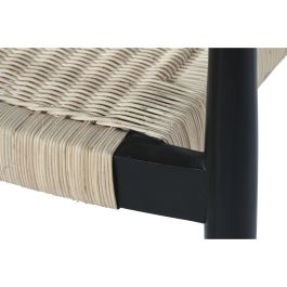 DKD Home Decor Silla Horeca Negro Blanco 55 x 81 x 59 cm Ratan Teca Hecho a mano