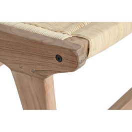 DKD Home Decor Descalzadora Teca Ratan Marron Beige 47 x 40 x 65 cm