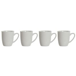 Juego de 4 Tazas Mug DKD Home Decor Blanco Porcelana 330 ml