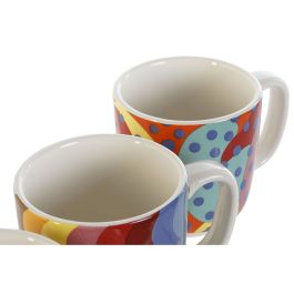 Juego de Tazas de Café DKD Home Decor Multicolor Coral Bambú Dolomita Moderno 180 ml