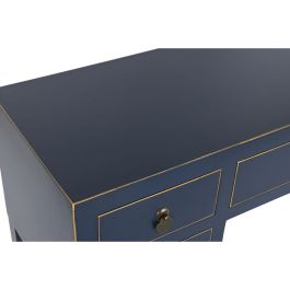 Escritorio DKD Home Decor Azul Dorado Metal Pino Madera MDF 110 x 35 x 78 cm