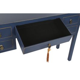 Escritorio DKD Home Decor Azul Dorado Metal Pino Madera MDF 110 x 35 x 78 cm