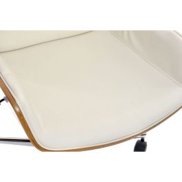 Silla de Oficina DKD Home Decor Marrón Crema Plateado 60 x 65,5 x 118 cm